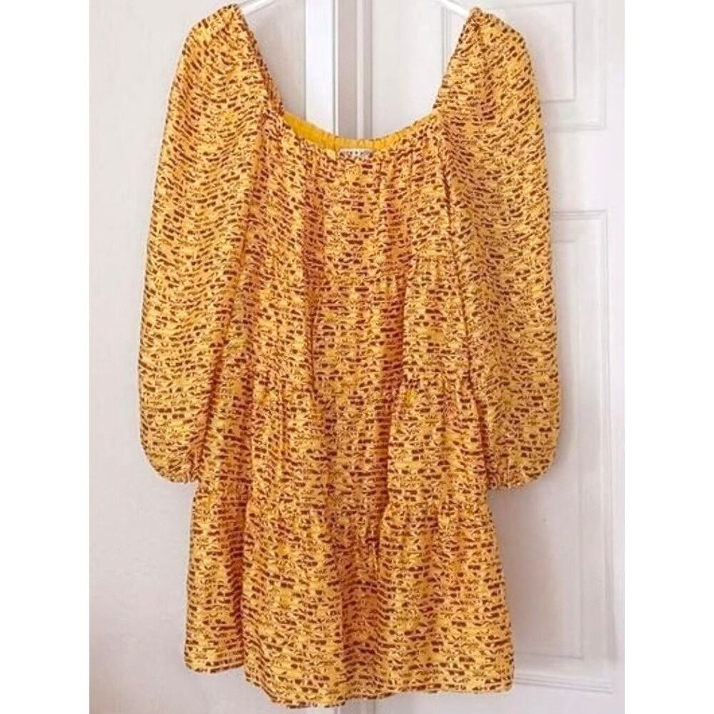 Alice + Olivia Rowen Tiered Floral Print Satin Mini Dress Rome Floral Tuscany M - Picture 2 of 13